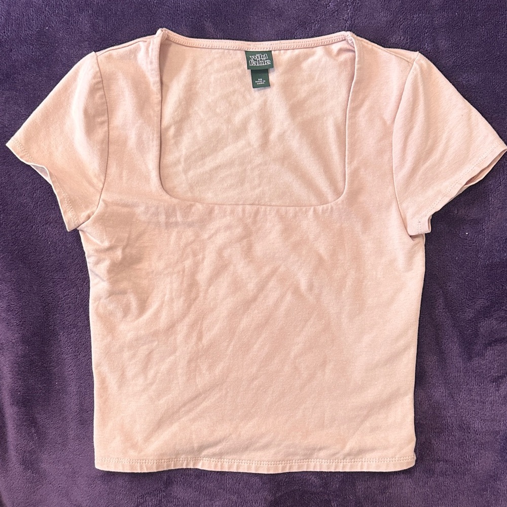 3/10 Wild Fable Pale Blush Square Neck Short Sleeve Tank Top XS